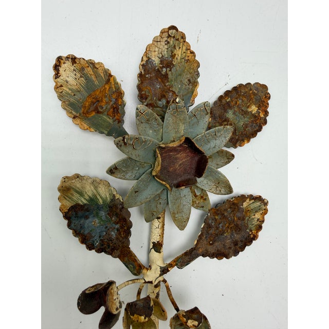 1950s Vintage Crusty Tole Wall Hook For Sale - Image 5 of 6