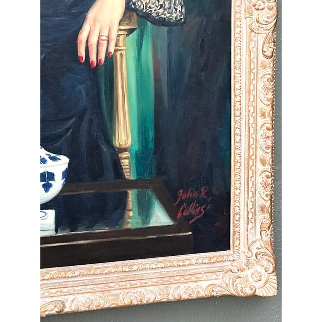 Vintage Portrait Painting on Canvas For Sale - Image 12 of 12