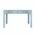 Robin's Egg Blue Matthew Izzo Home Gladys Light Blue Textured Linen Three Drawer Desk With Brass Hardware and Glass Top For Sale - Image 8 of 8
