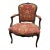 Mid 20th Century French Louis Style Carved Side, Accent Armchair, New Upholstery For Sale