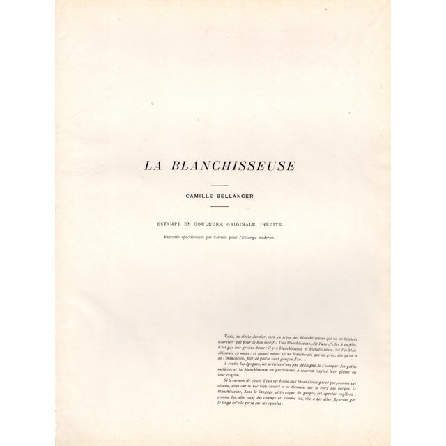 Paper Camille Bellanger, La Blanchisseuse, 1898, Lithograph on Paper For Sale - Image 7 of 10