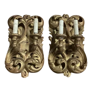 A Pair of Late 19th Century Italian Rococo Inspired Sconces