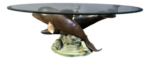 Bronze Dolphin Coffee Table from C Caudion, 1960s