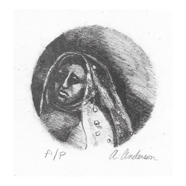 1970s Adrienne Anderson Portrait Lithograph For Sale