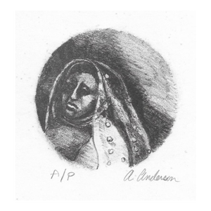 1970s Adrienne Anderson Portrait Lithograph