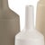 Set of 3 ceramic vases with white, charcoal and tan glaze small 12.5"H x 5.5"W x 5.5"D medium 16"h x 6.5"W x 6.5"D large...