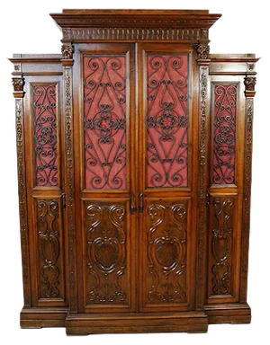Antique Italian Walnut and Veneer Cabinet