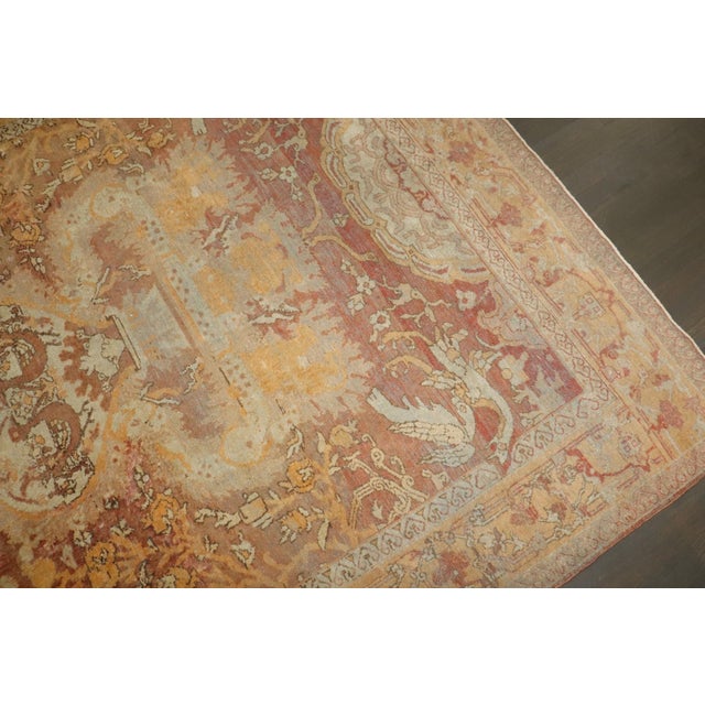 Antique Square Agra Pictorial Animal Rug rug no.j3883 For Sale - Image 9 of 11