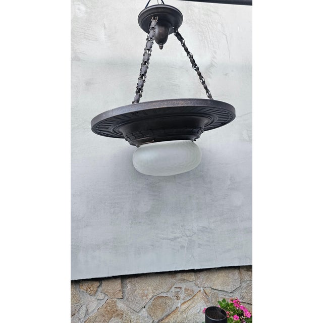 Art Nouveau Brass Pendant Light, 1890s For Sale - Image 9 of 9