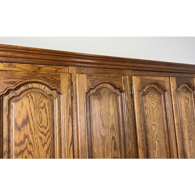 Wood Large Vintage French Style Carved 5-Door Wardrobe For Sale - Image 7 of 12