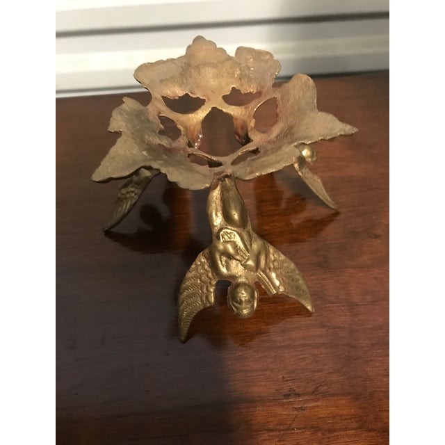 Tan Rare Shino-Style Ceramic Vase on Angel Stand For Sale - Image 8 of 9