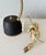 Metal Mid-Century Modern Brass Gooseneck Desk Lamp, Black & Gold, Usa, Circa 1950s For Sale - Image 7 of 18