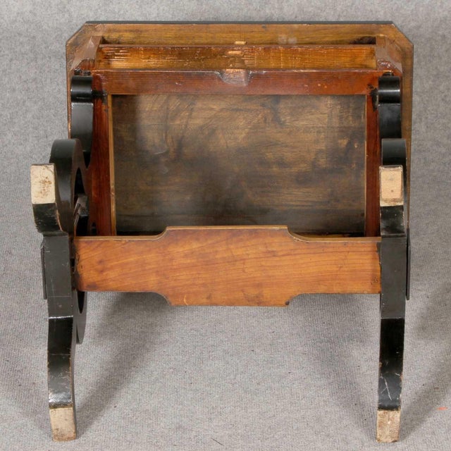 19th Century Lyra Sewing Table in Black Cherry Wood, 1820 For Sale - Image 15 of 18
