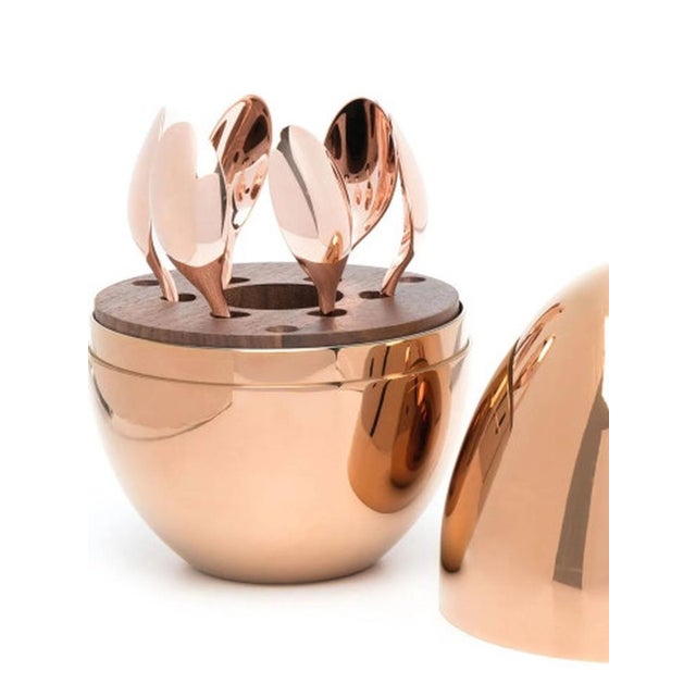 Mood Rose Gold Coffee Spoons from Christofle, 2010s, Set of 6 For Sale - Image 9 of 14