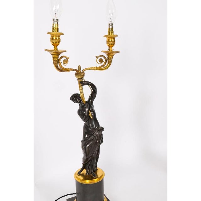 Antique French Bronze and Ormolu Two Light Candelabra, Set of 2 For Sale - Image 12 of 18
