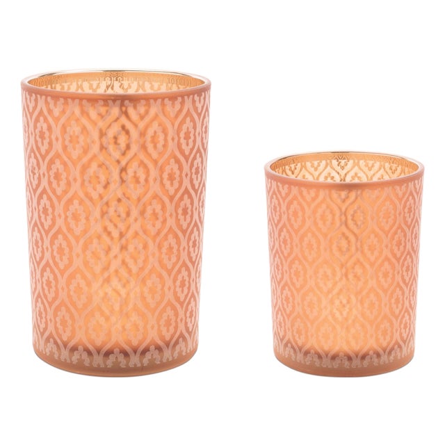 Geometric Patterned Candle Holder (Set of 3) For Sale