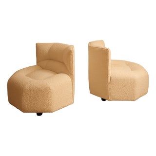 Vintage French Lounge Chairs by B. Govin, 1980s, Set of 2 For Sale