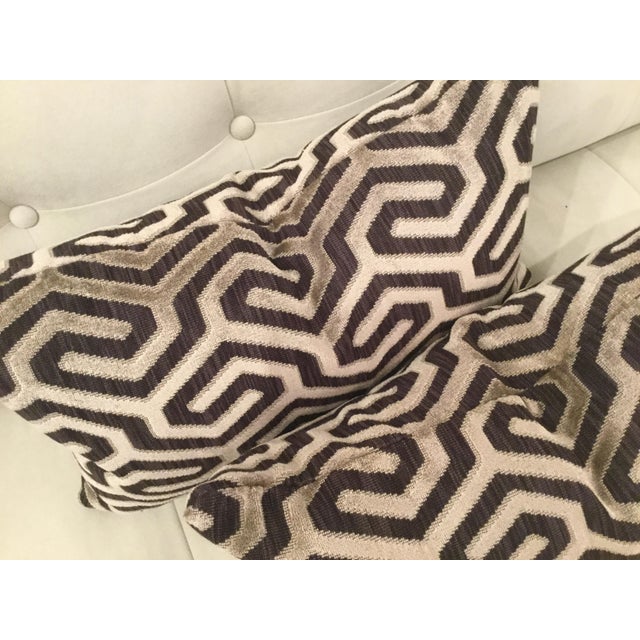 Cowtan & Tout Moka Brown Geometric Velvet Pillows a Pair Chairish