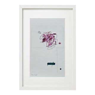 Organic Modern Minimalist Flower Study | Botanical Painting | Herbarium Wall Art | Framed For Sale