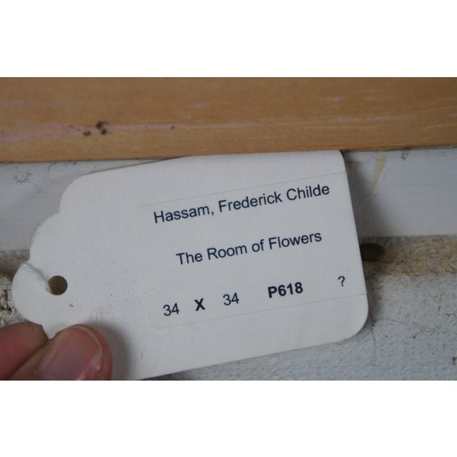 Wood The Room of Flowers Impressionist Oil Painting After Frederick Childe Hassam 43" For Sale - Image 7 of 12