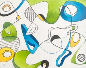 Sculptural Trail. Contemporary Abstract Painting by Lorraine Benton