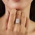 Not Yet Made - Made To Order 925 Sterling Silver Aquamarine Statement Ring With Diamond Halo, Size 8 For Sale - Image 5 of 15