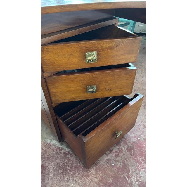 Mid-Century Modern Semi-Circular Desk, 1970s For Sale - Image 11 of 18