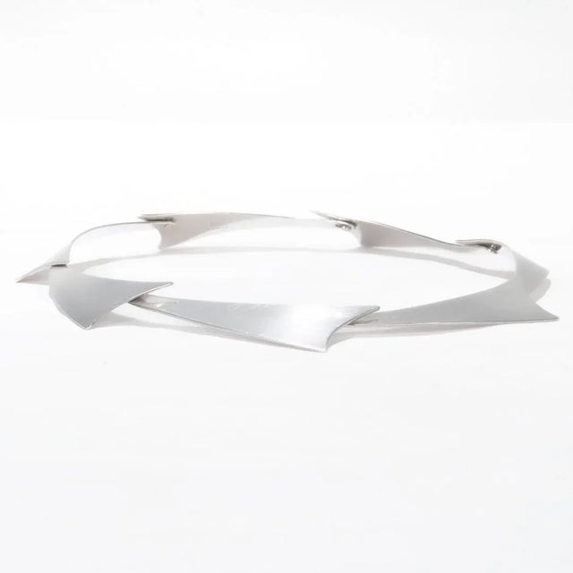 Silver Vintage Modernist Sterling Silver Collar Necklace by Noble Smith For Sale - Image 8 of 11