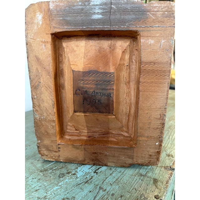 Life-Size Vintage Folk-Art Carved Wood Figurative Bust of Thomas Jefferson at University of Virginia Rotunda Sculpture For Sale - Image 10 of 13