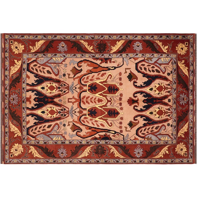 Rustic Kargahi 1980's Tan/Rust Wool Rug - 6'2'' X 9'0'' For Sale - Image 10 of 10