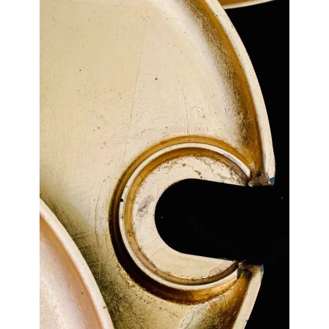 Mid-Century Modern Vintage Hollywood Regency Cocktail Plates With Glass Cup Rest Holder, Gold Leaf Lacquer- Set of 12 Pieces For Sale - Image 3 of 10