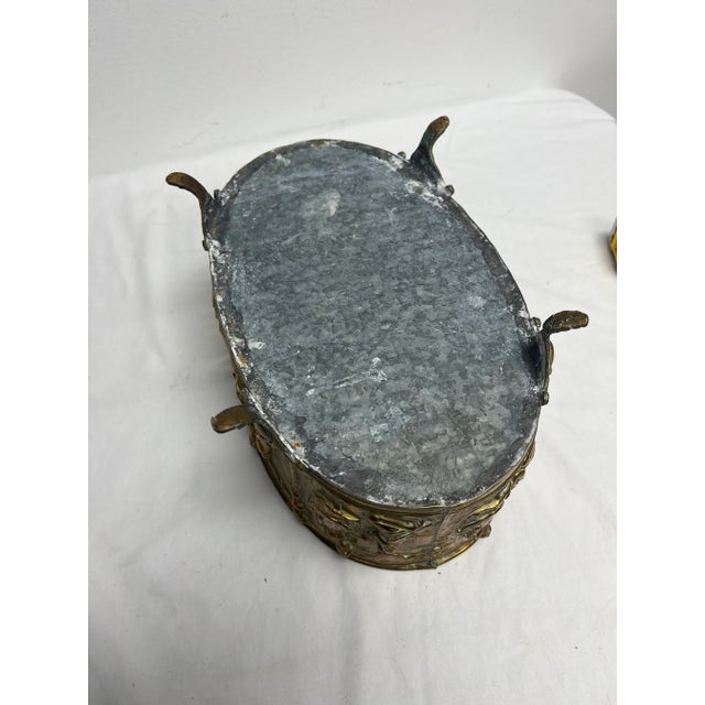 1920s 1920's European Repoussé Brass Planter For Sale - Image 5 of 5