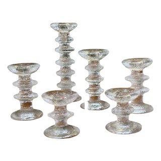 Festivo Glass Candlesticks by Timo Sarpaneva for Littala, 1960s, Set of 6 For Sale