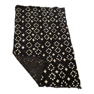 Vintage African Bogolan Mud Cloth Textile Mali 59" by 40" For Sale