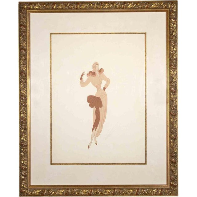 Erté, Tomorrow Afternoon, 1951, Gouache on Paper, Framed For Sale