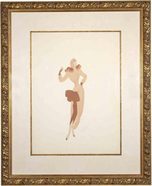 Erté, Tomorrow Afternoon, 1951, Gouache on Paper, Framed