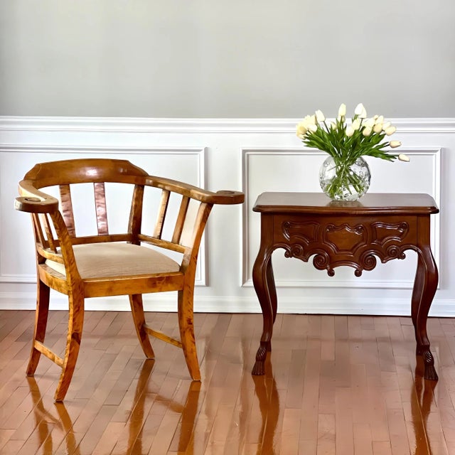 19th C. French Provincial Louis XV Style Carved Walnut Side Table With Drawer For Sale - Image 11 of 12