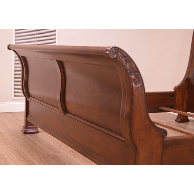 King Size Cherry Mahogany Sleigh Bed Chairish