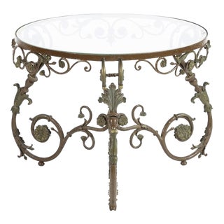 20th Century Coffee Table in Wood and Glass For Sale