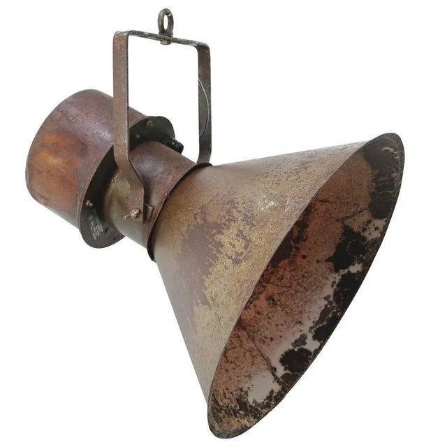 Brown Vintage Industrial Rust Brown Metal Pendant Lamps For Sale - Image 8 of 11