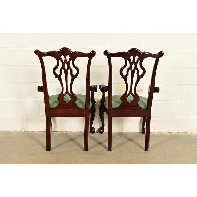 Thomasville Chippendale Carved Mahogany Dining Chairs, Set of Six For Sale - Image 13 of 15