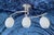 Vintage Ceiling Lamp with Silver-Colored Metal Frame and 3 White Glass Shades from Trio-Leuchten, 2000s For Sale - Image 4 of 8