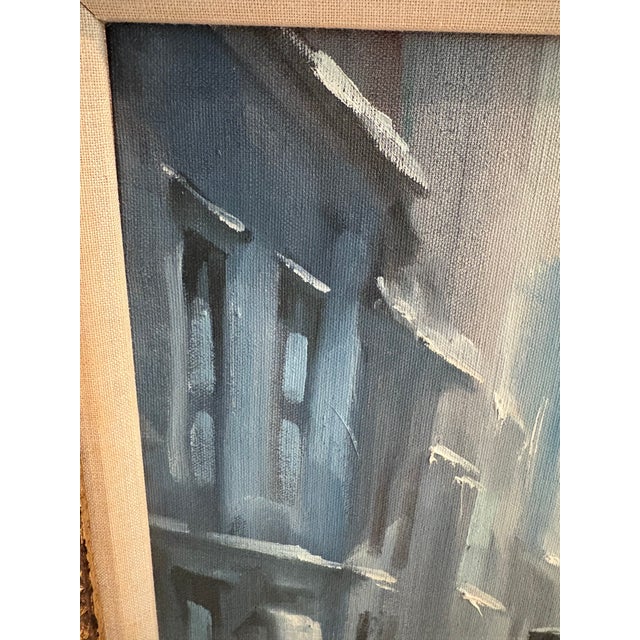 Blue Mid 20th Century Framed Oil Painting by Spanish Artist Joe Luis Campuzano For Sale - Image 8 of 12