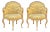 Italian Carved & Cerused Pine French Louis XV Style Barrel Tub Chairs - Pair For Sale