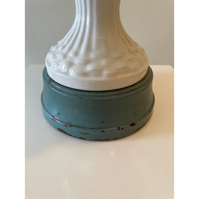 Hollywood Regency Vintage Italian Blanc De Chine Fruit Topiary Porcelain Table Lamp For Sale - Image 3 of 11