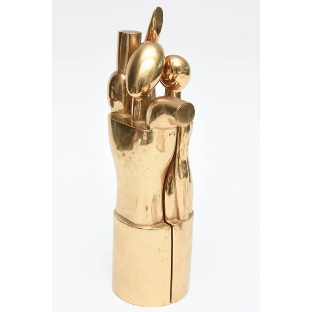 These arresting signed and dated Hugo Rabaey sculptures are cubist, modernist and vintage from 1977 all in monogram as...