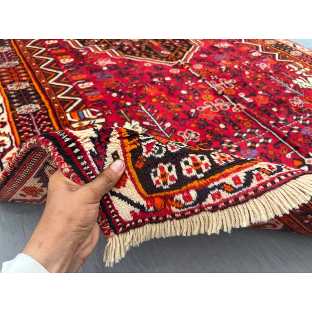 Vintage Turkish Hand-Knotted Rug With Central Medallion and Tribal Floral Motifs Rug For Sale - Image 10 of 12