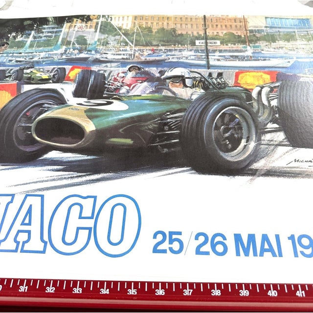 Contemporary Monaco Grand Prix 1968 Michael Turner Vintage French Automobile Racing Poster For Sale - Image 3 of 5