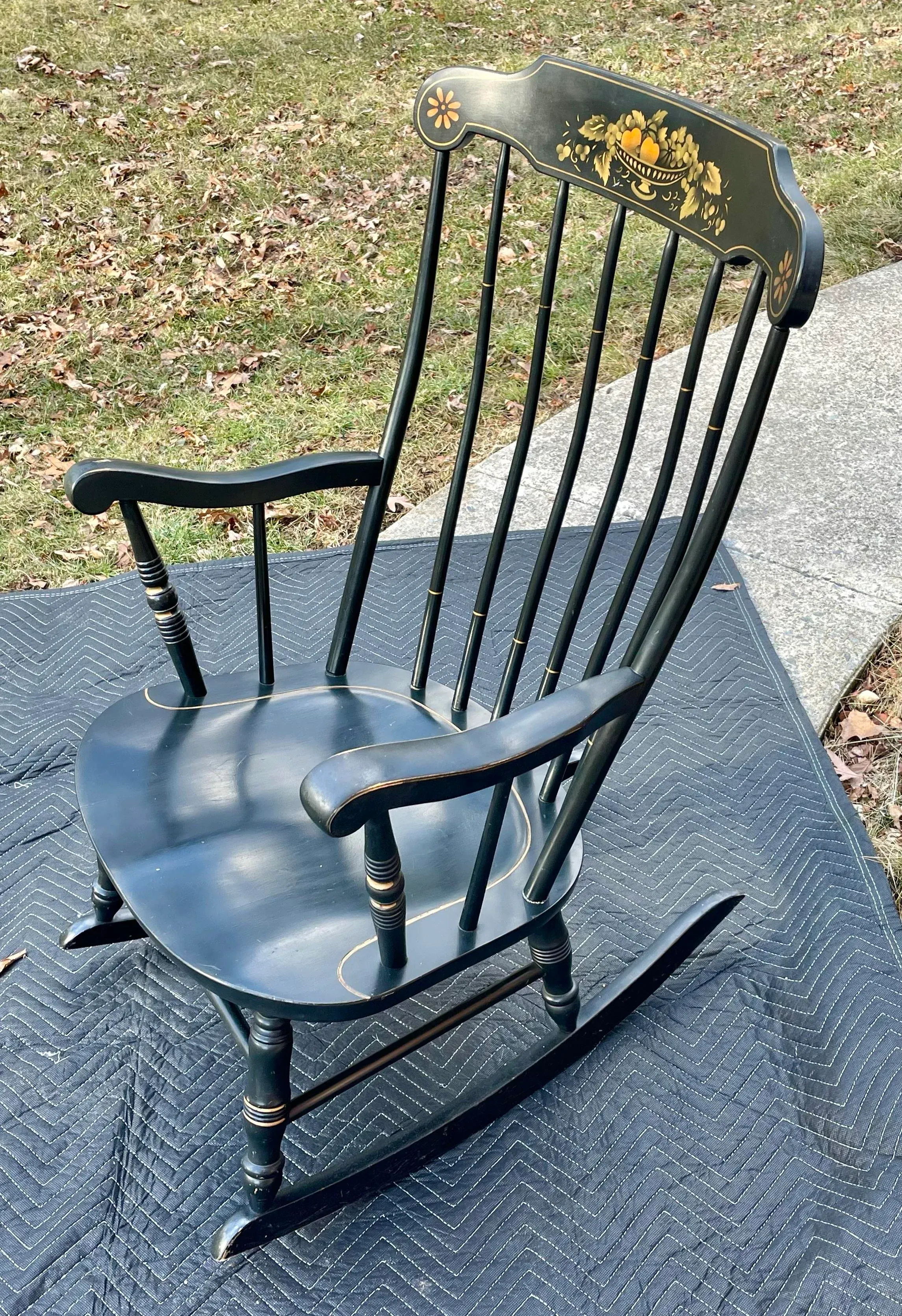 Mid 20th Century S. Bent & Bros. Hitchcock Style Bent Back Rocking