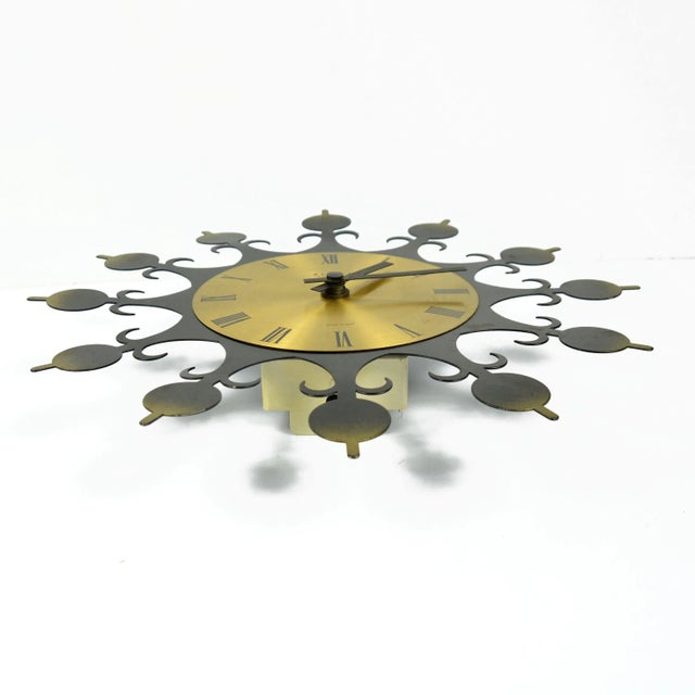 1970s Mid-Century Modern Hanging Clock, Sun Type, Weimar, Germany For Sale - Image 11 of 12